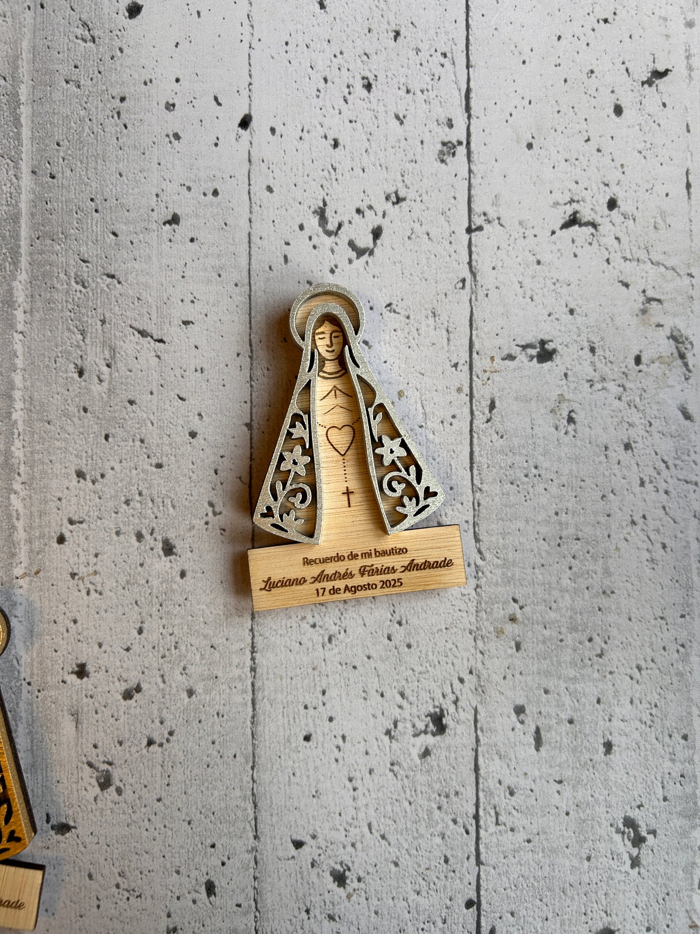 Imanes recuerdo bautizo virgen de Lourdes
