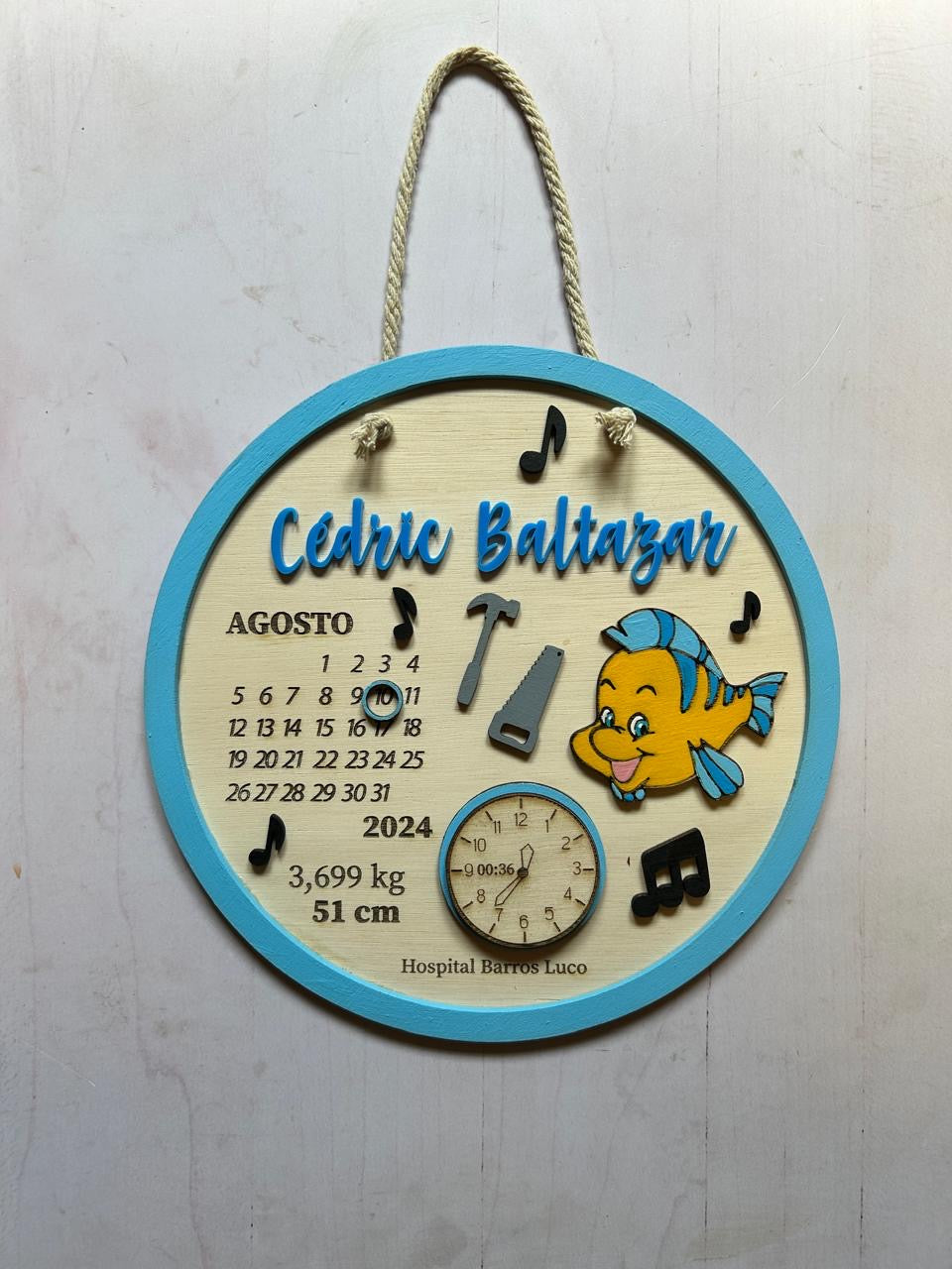 Cartel datos de nacimiento la sirenita