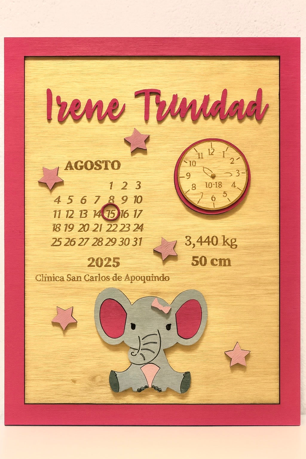 Cuadro de nacimiento elefante