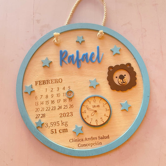 Cartel datos de nacimiento León