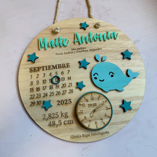 Cartel de nacimiento ballena 🐳