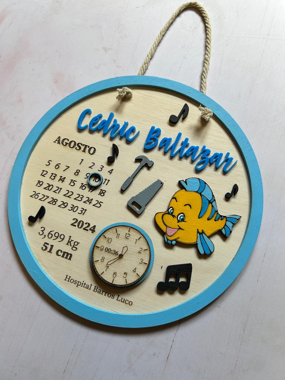 Cartel datos de nacimiento la sirenita