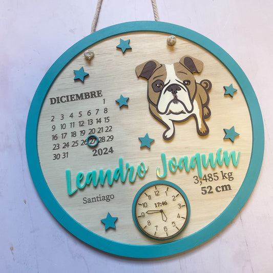 Cartel nacimiento bulldog