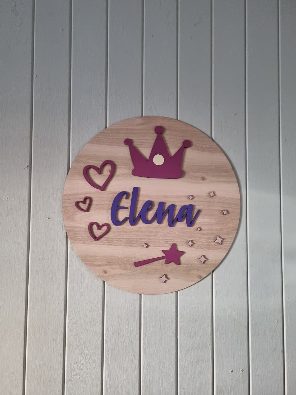 Cartel de corona con nombre