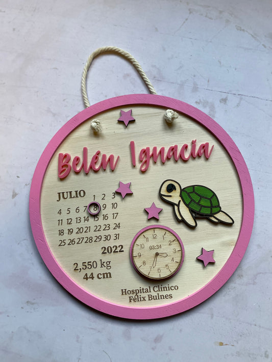 Cartel de nacimiento tortuga