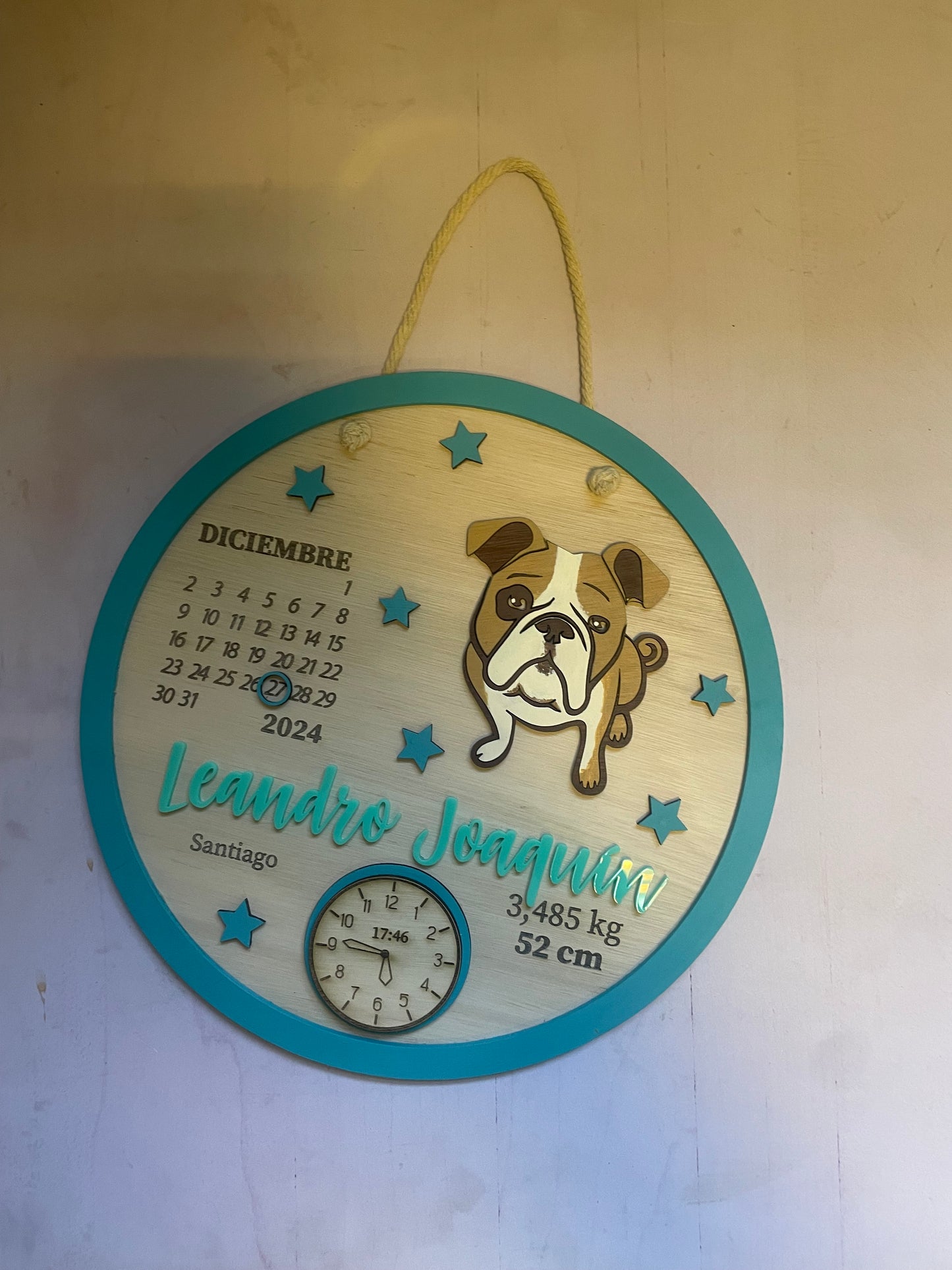 Cartel nacimiento bulldog