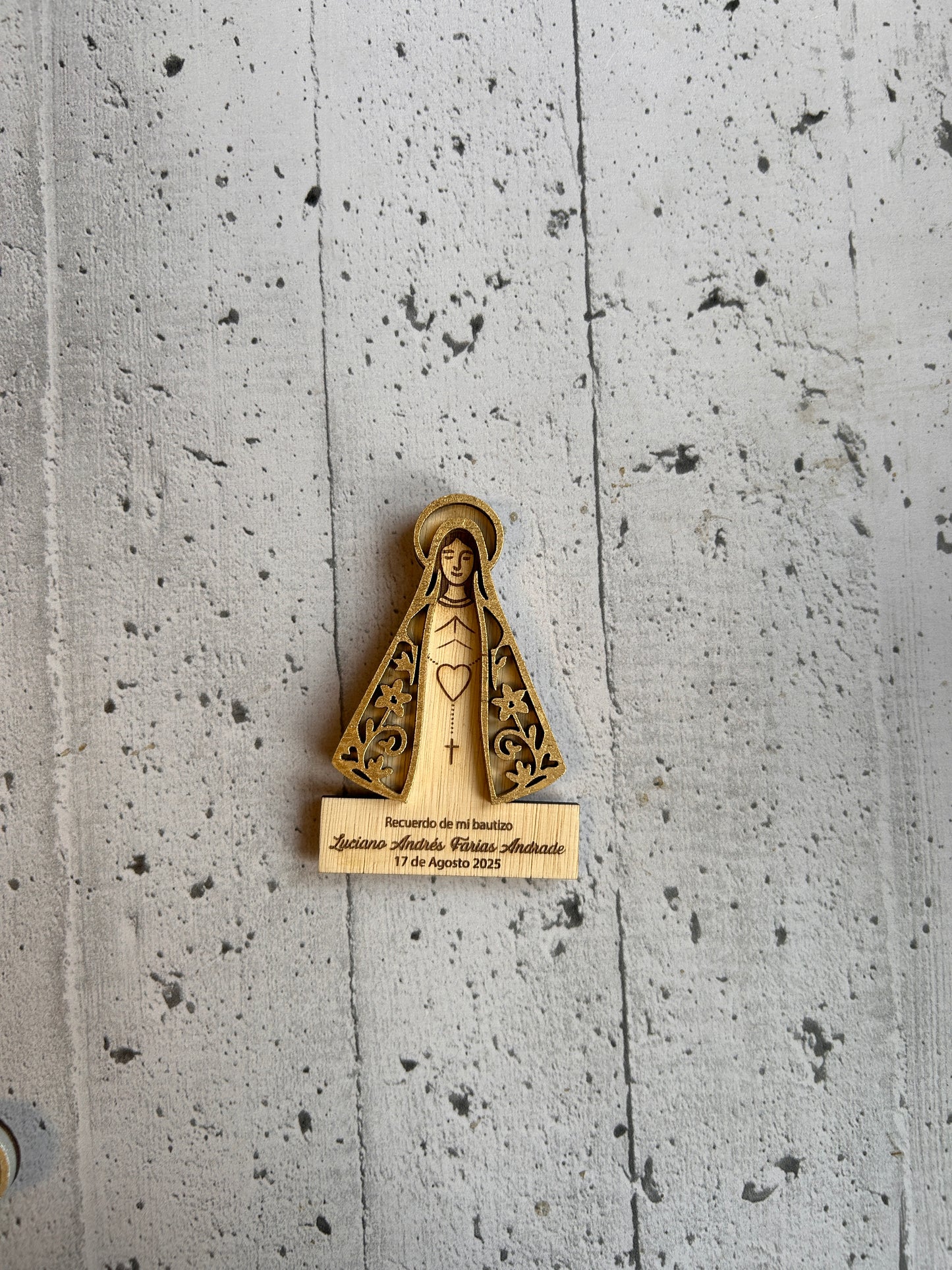 Imanes recuerdo bautizo virgen de Lourdes