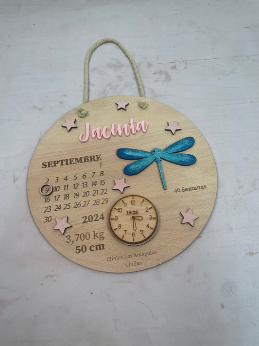 Cartel de nacimiento libélula