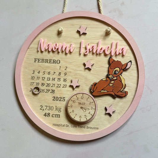 Cartel datos de nacimiento Bambi