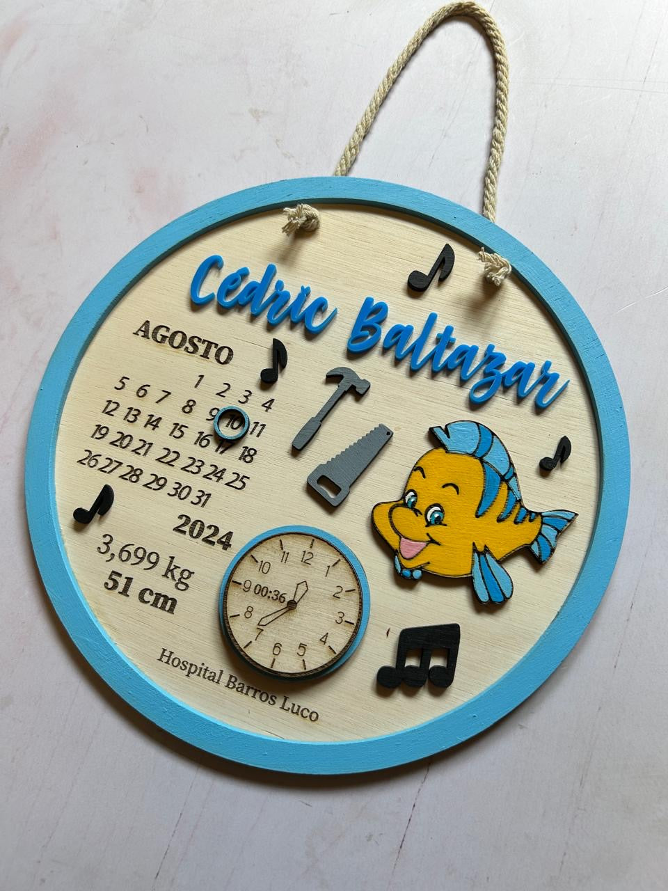 Cartel datos de nacimiento la sirenita