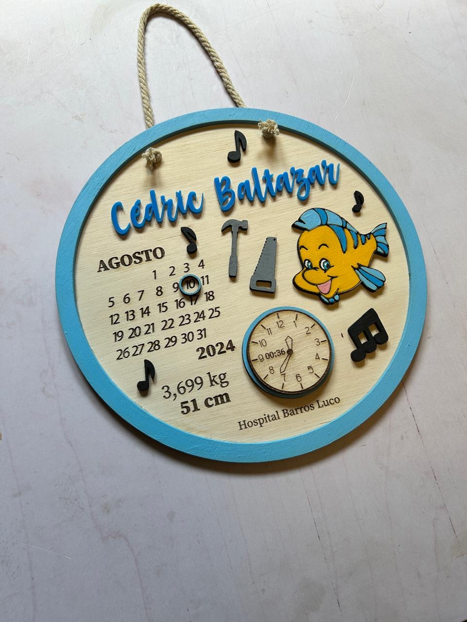 Cartel datos de nacimiento la sirenita