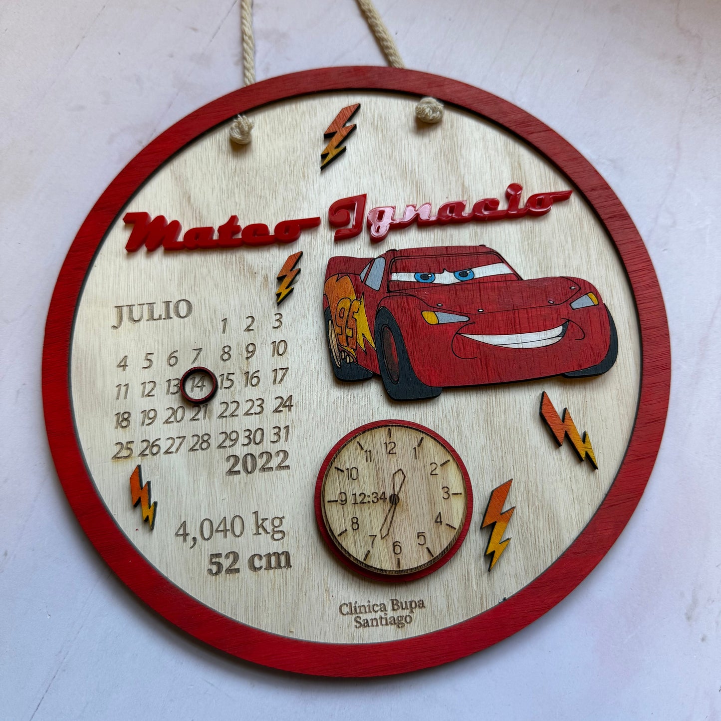 Cartel de nacimiento cars rayo macqueen
