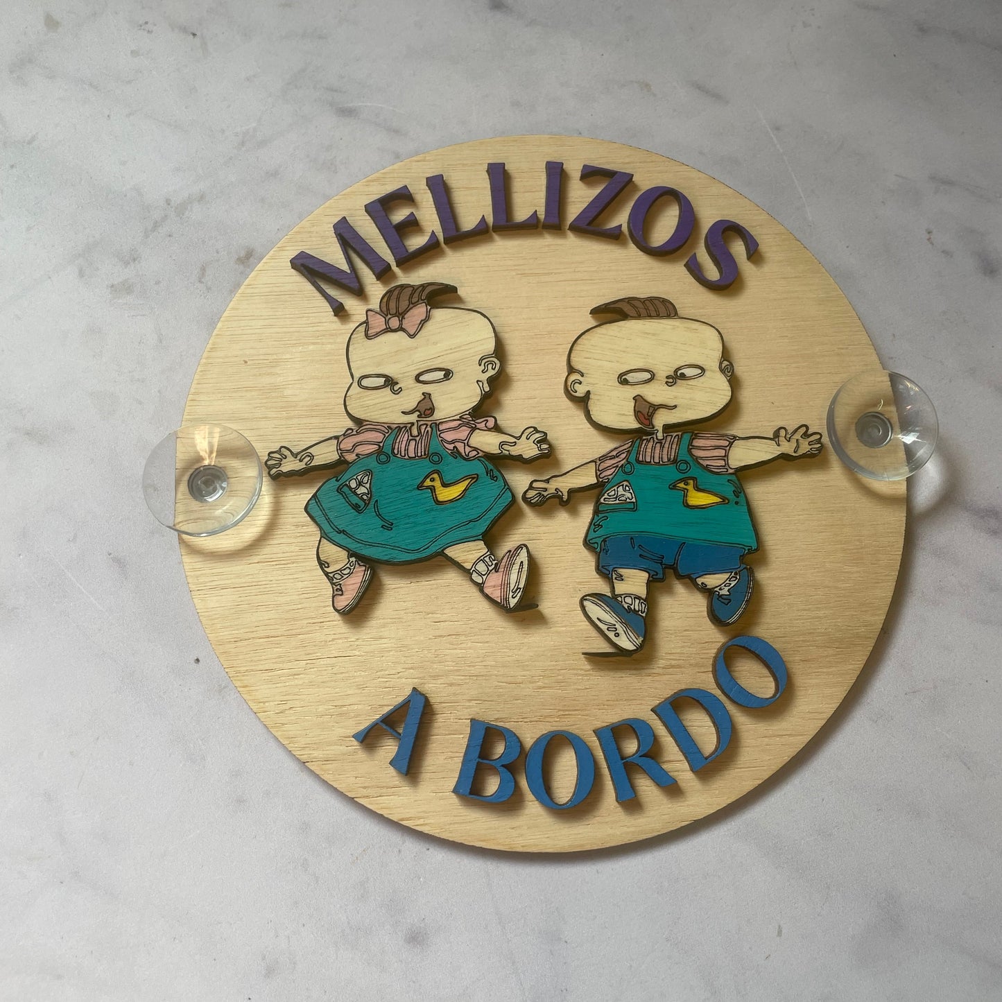 Bebé a borde mellizos rugrats