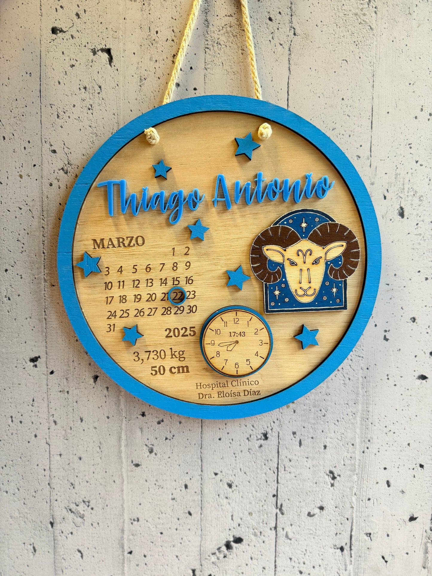 Cartel de nacimiento signo Aries