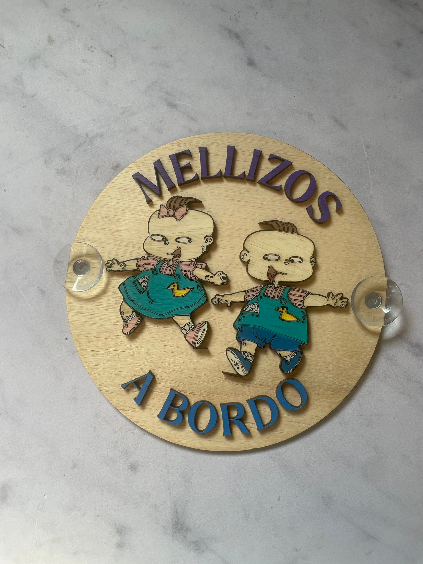 Bebé a borde mellizos rugrats