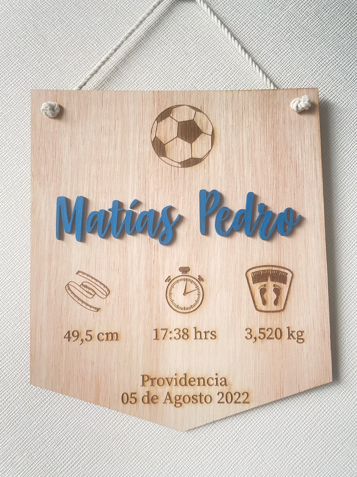Cartel datos nacimiento fútbol