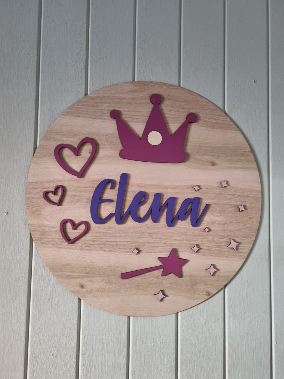 Cartel de corona con nombre