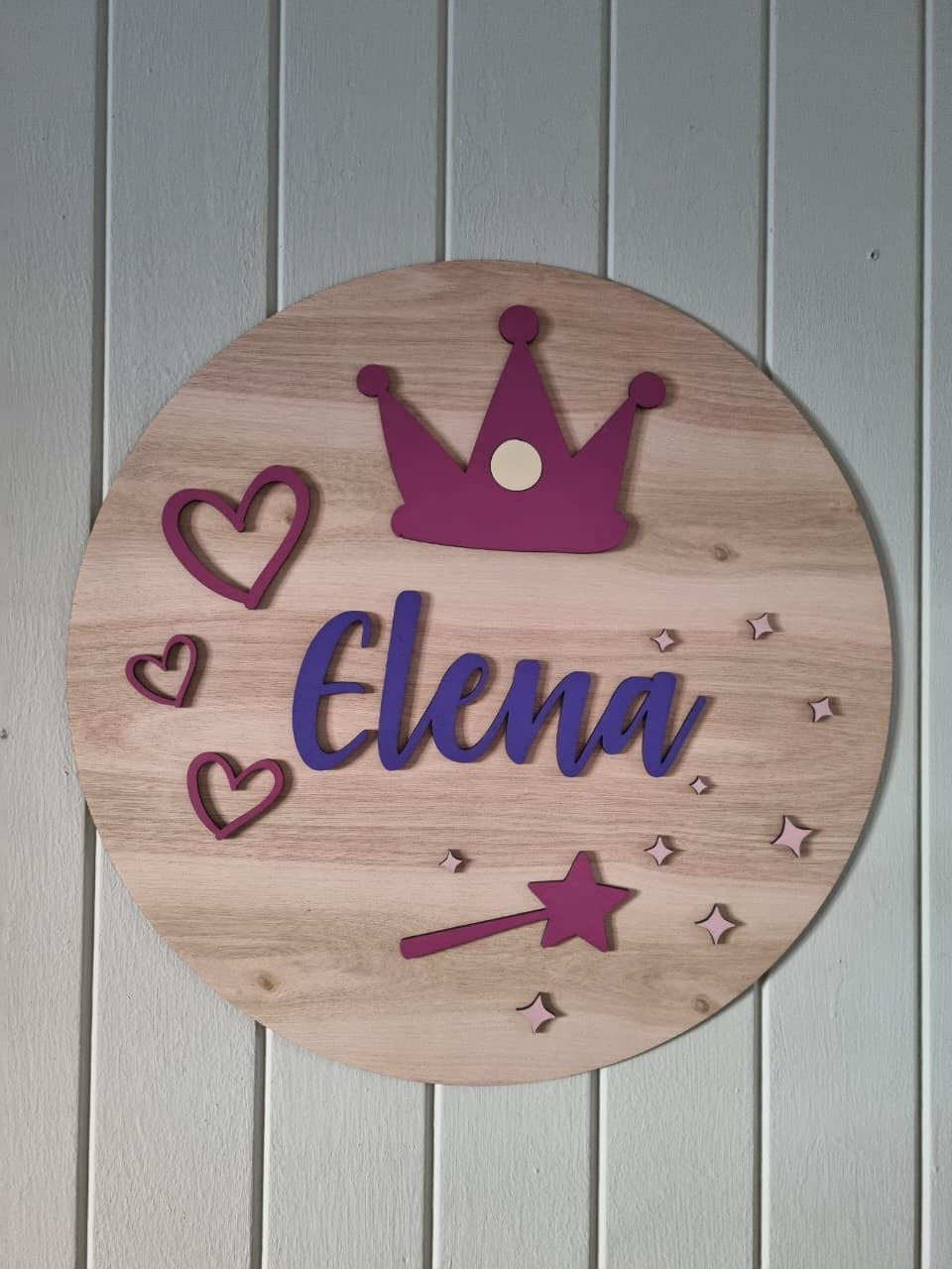 Cartel de corona con nombre