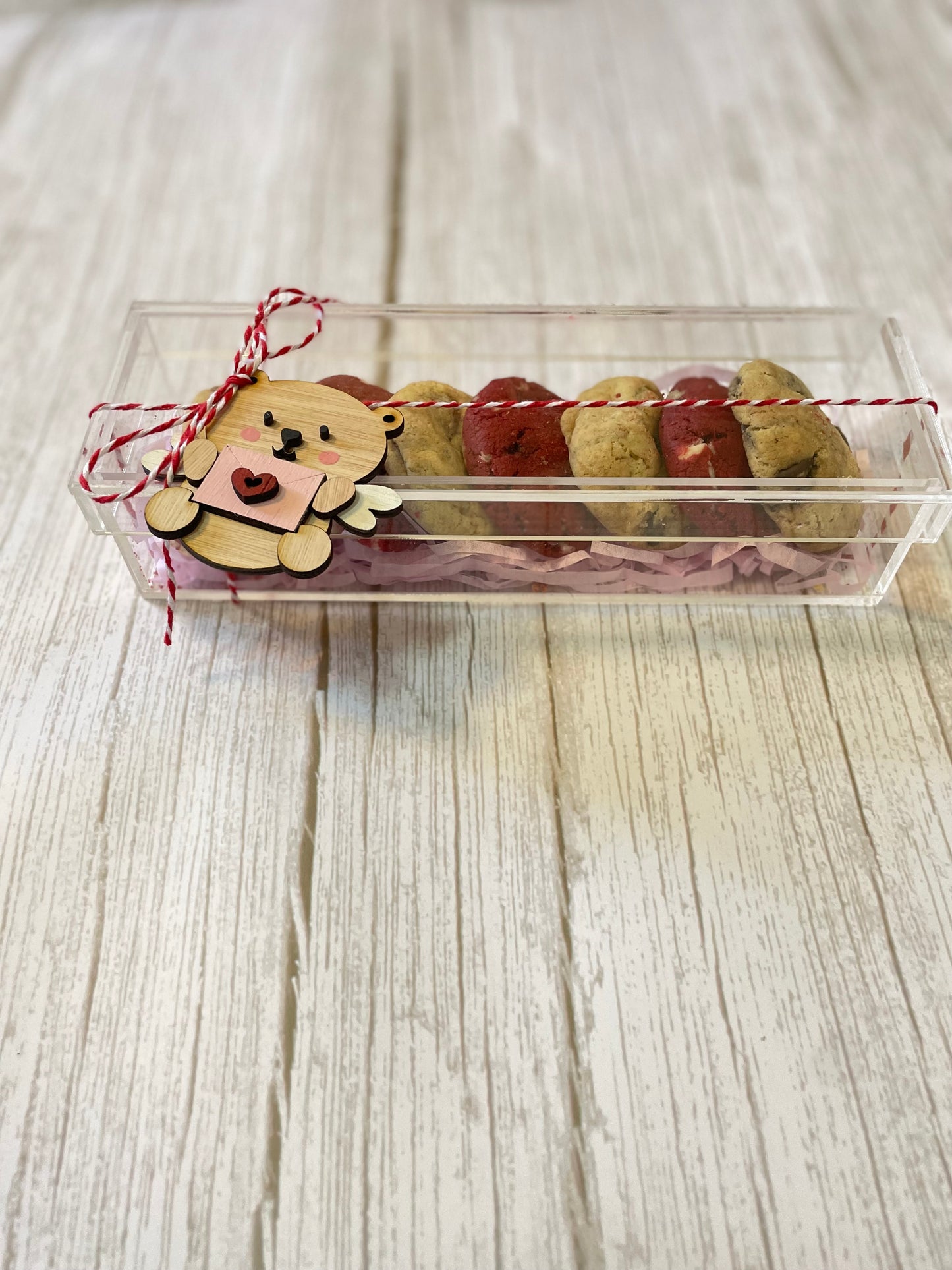 Caja de acrílico con galletas