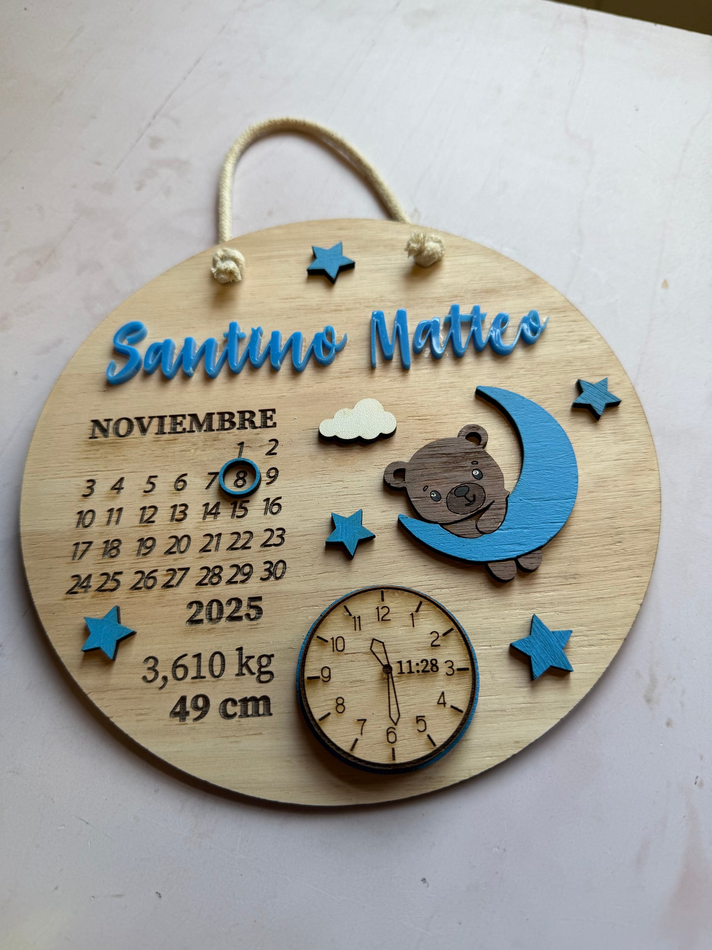 Cartel datos nacimiento oso luna