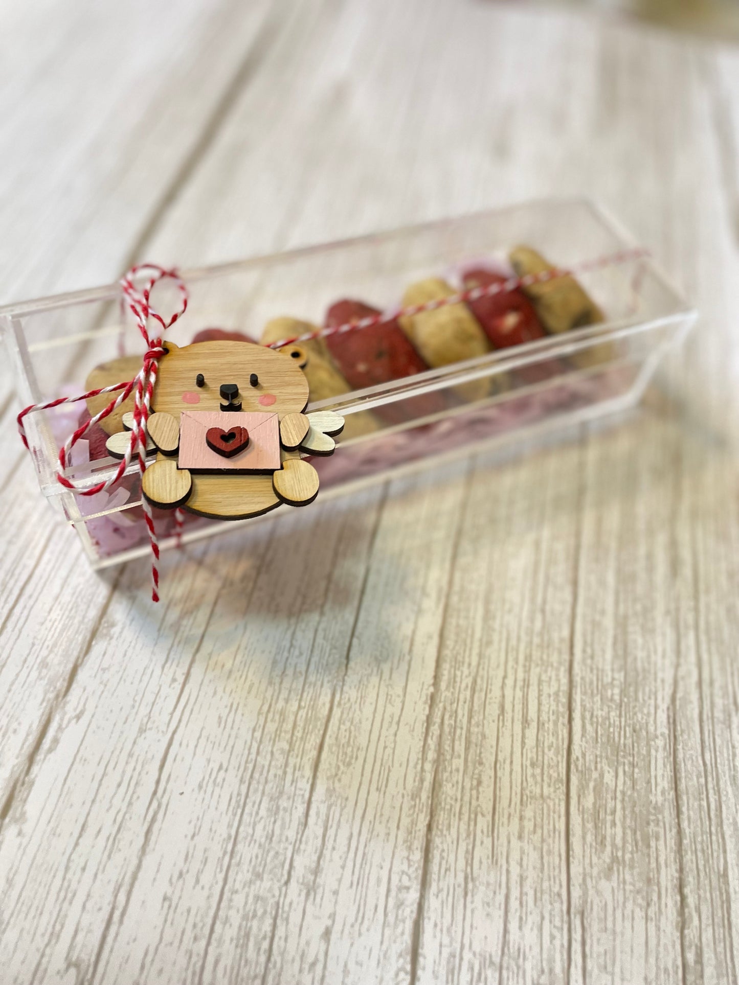 Caja de acrílico con galletas