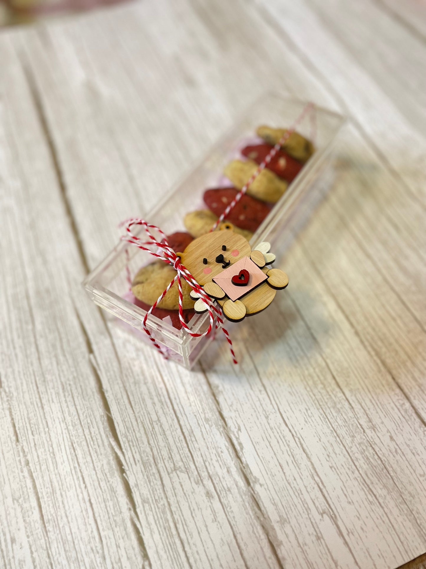 Caja de acrílico con galletas