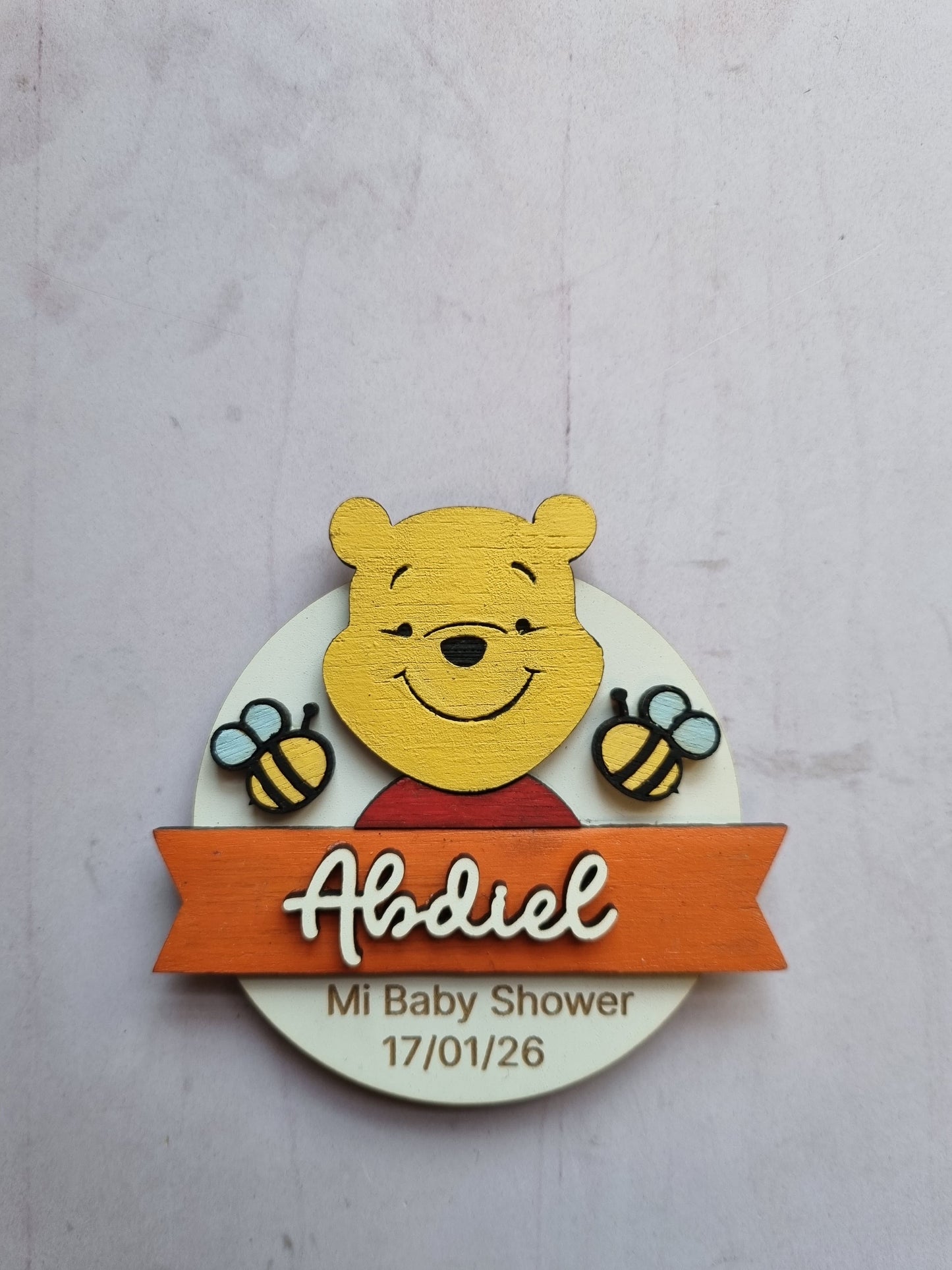 Imán recuerdo baby shower winnie pooh