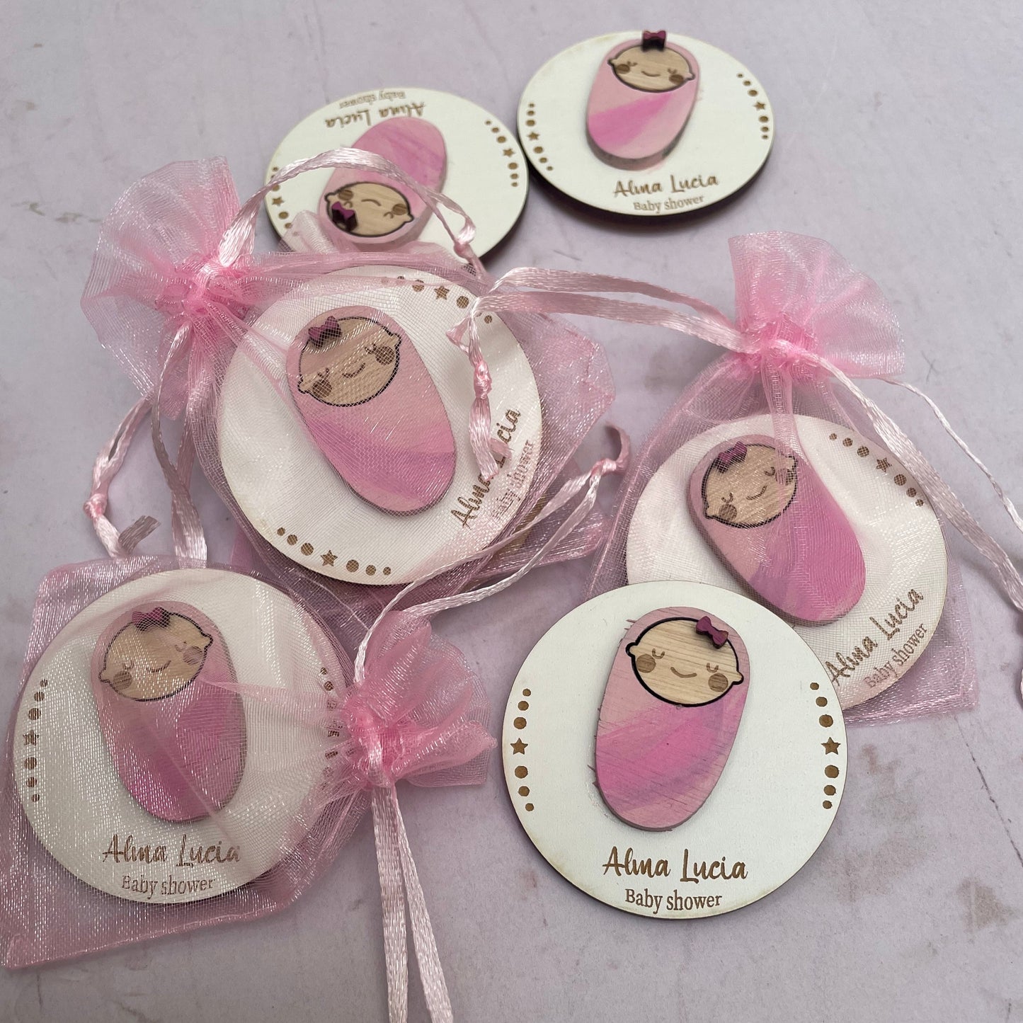 Imanes de recuerdo para baby shower de bebé