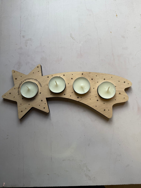 Porta velas de estrella fugaz