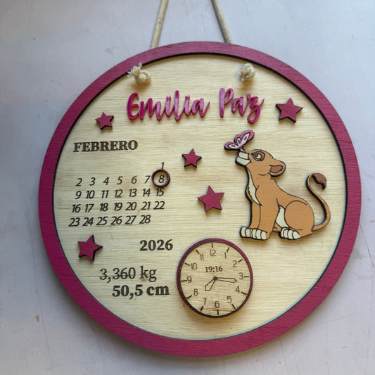 Cartel datos de nacimiento Nala