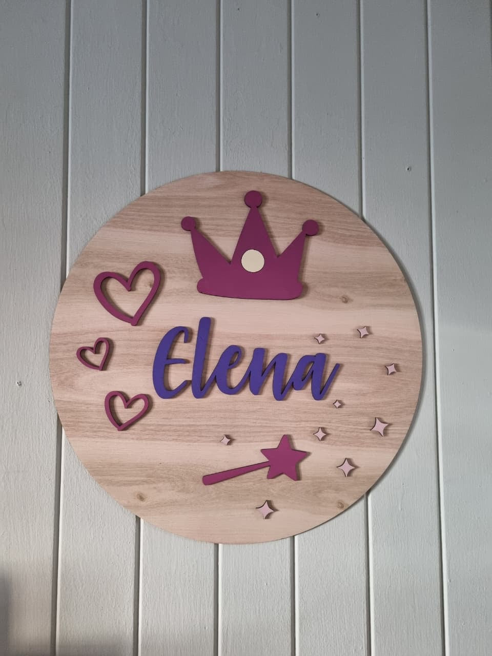 Cartel de corona con nombre