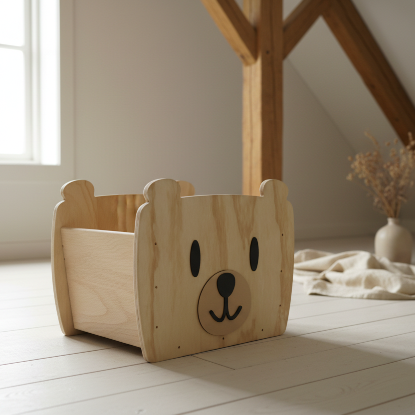 Caja para juguetes diseño de oso