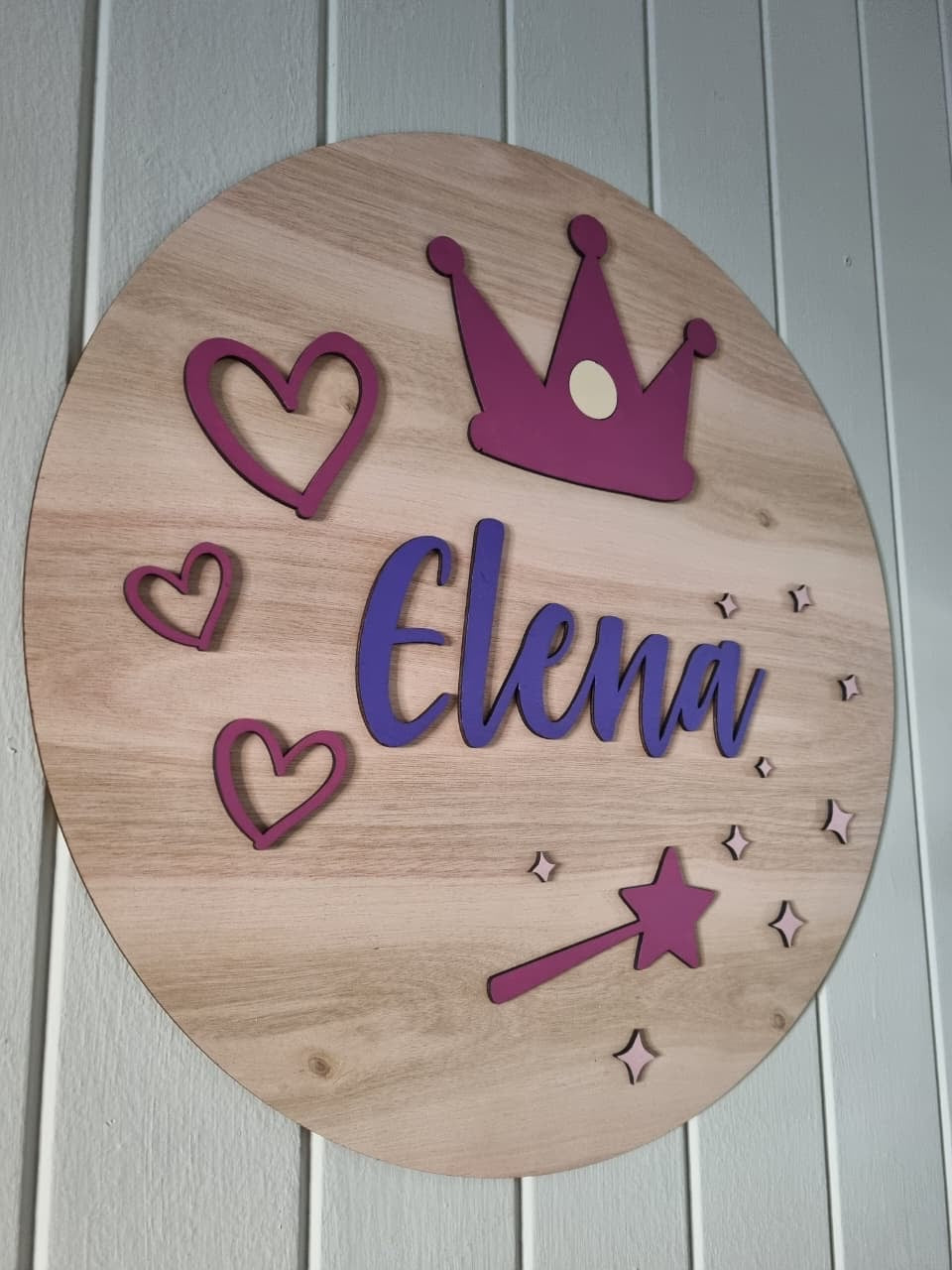 Cartel de corona con nombre