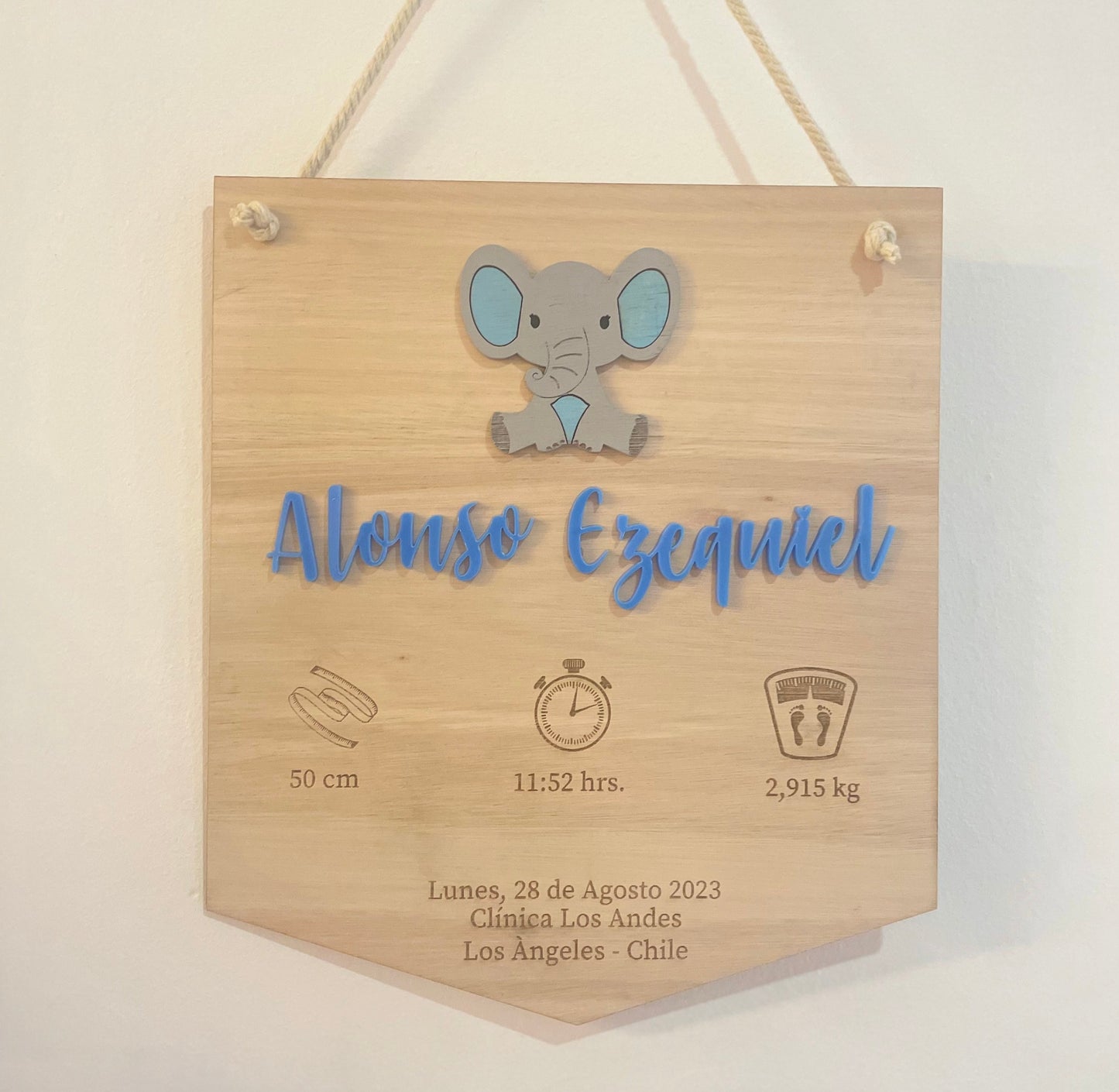 Cartel de nacimiento elefante