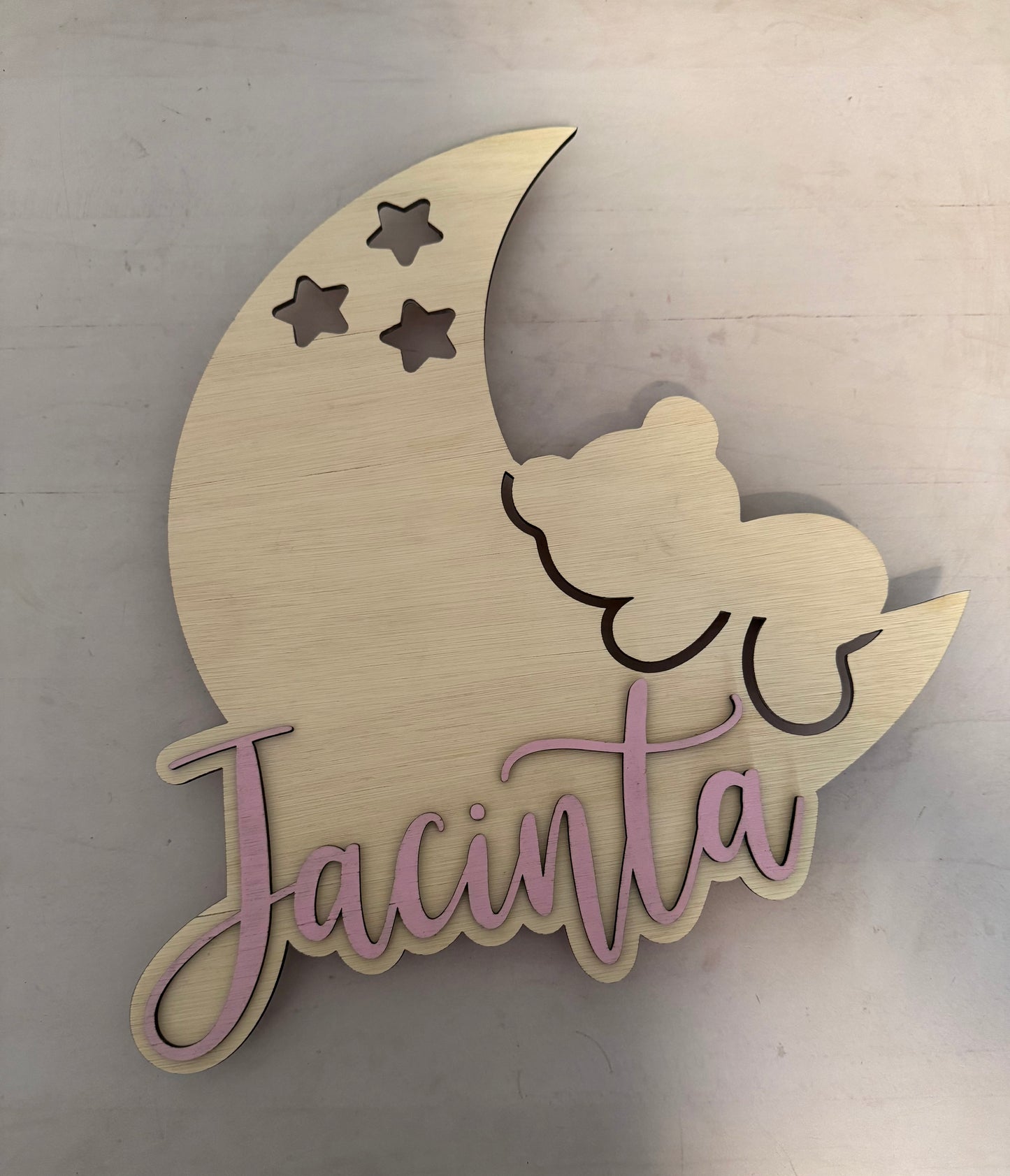 Lámpara espantacuco oso en luna personalizado