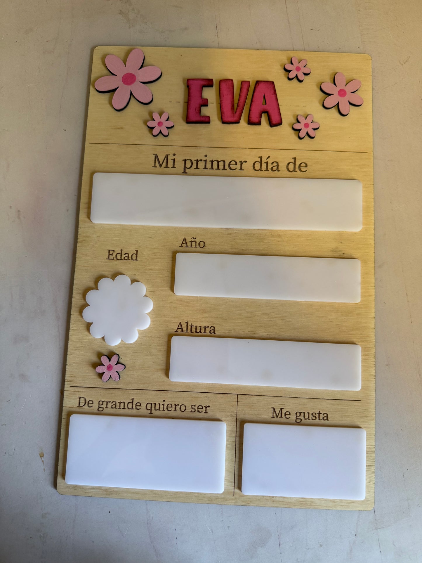 Pizarra de regreso a clases flores