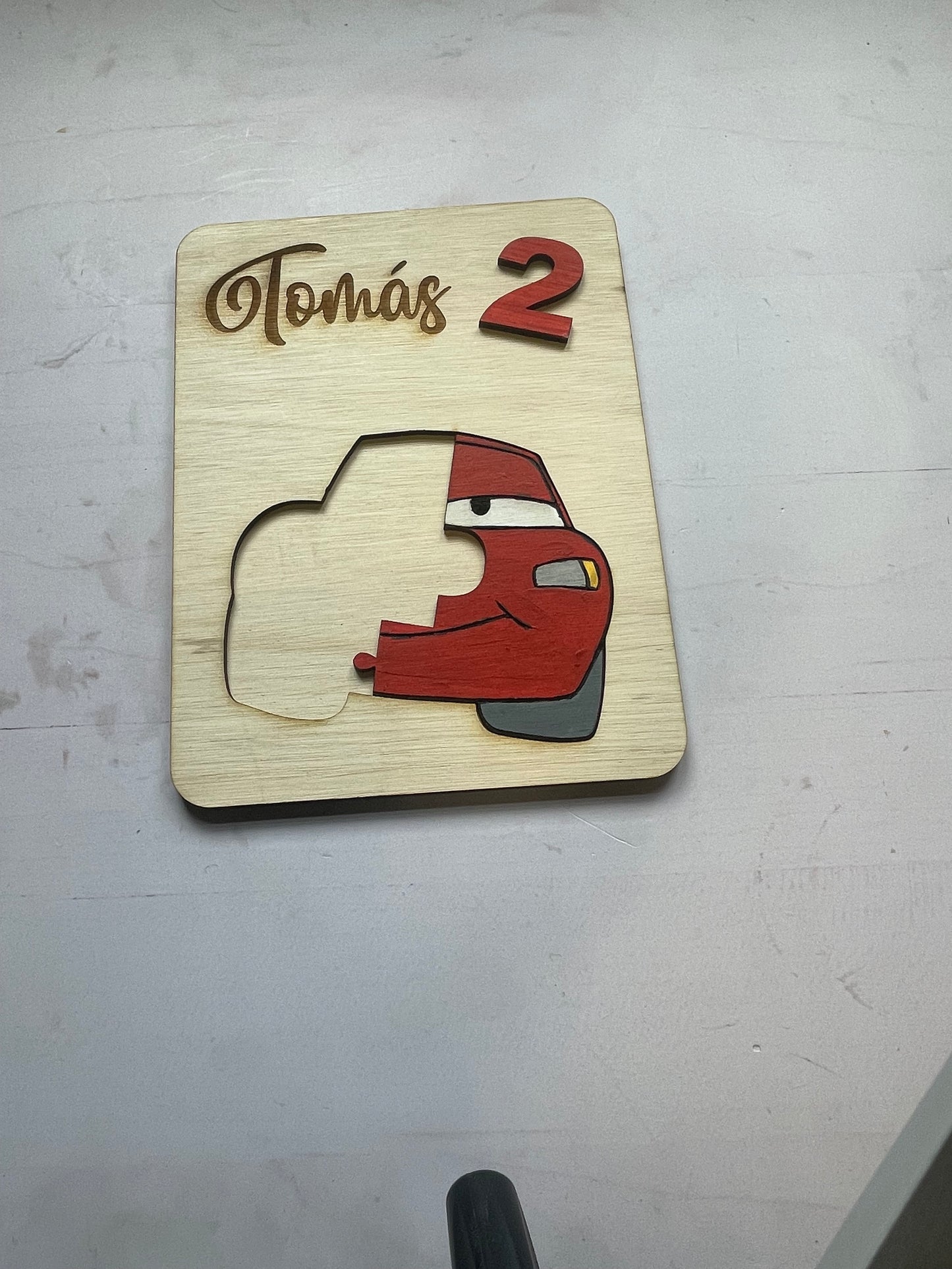 Puzzle recuerdo de cumpleaños modelo rayo mcqueen