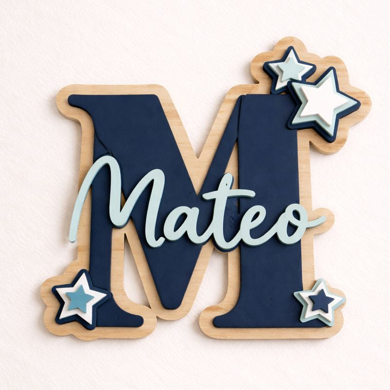 Inicial con nombre y detalles estrellas