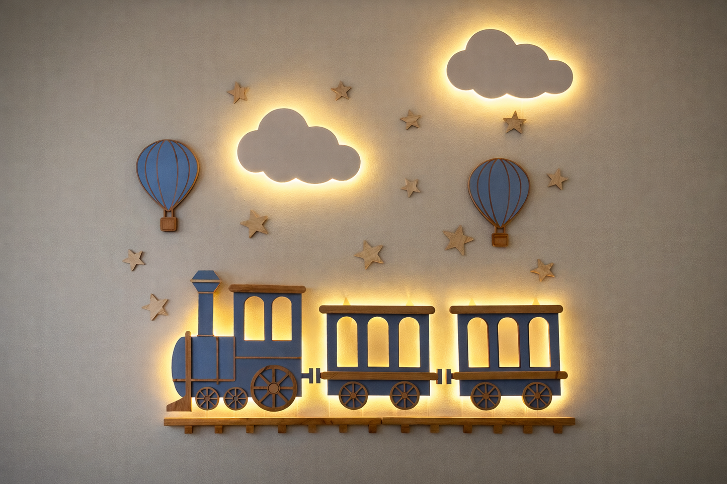Pack lámparas espantacuco tren