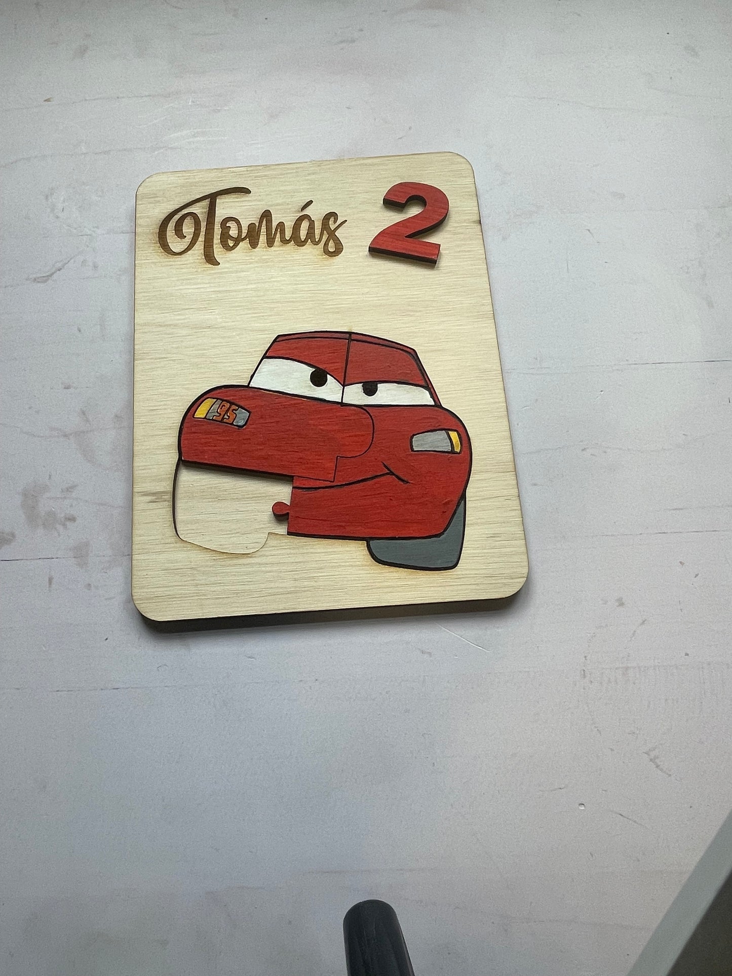 Puzzle recuerdo de cumpleaños modelo rayo mcqueen