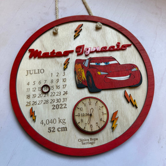 Cartel de nacimiento cars rayo macqueen