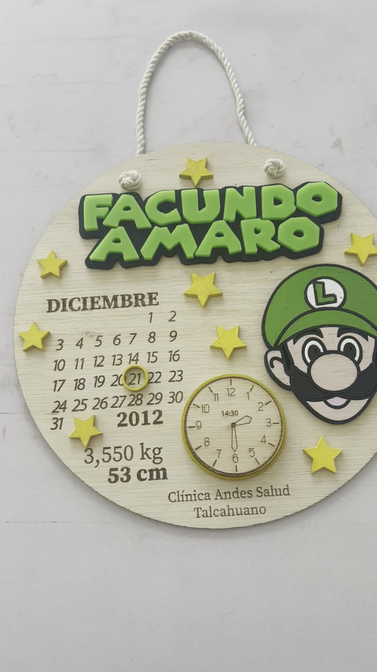 Cartel da nacimiento luigi